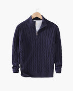 Eltville Zopfstrickpullover mit Reißverschluss