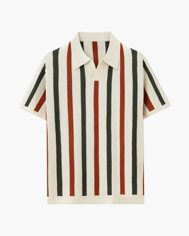 Resort-Strickpoloshirt mit Streifen