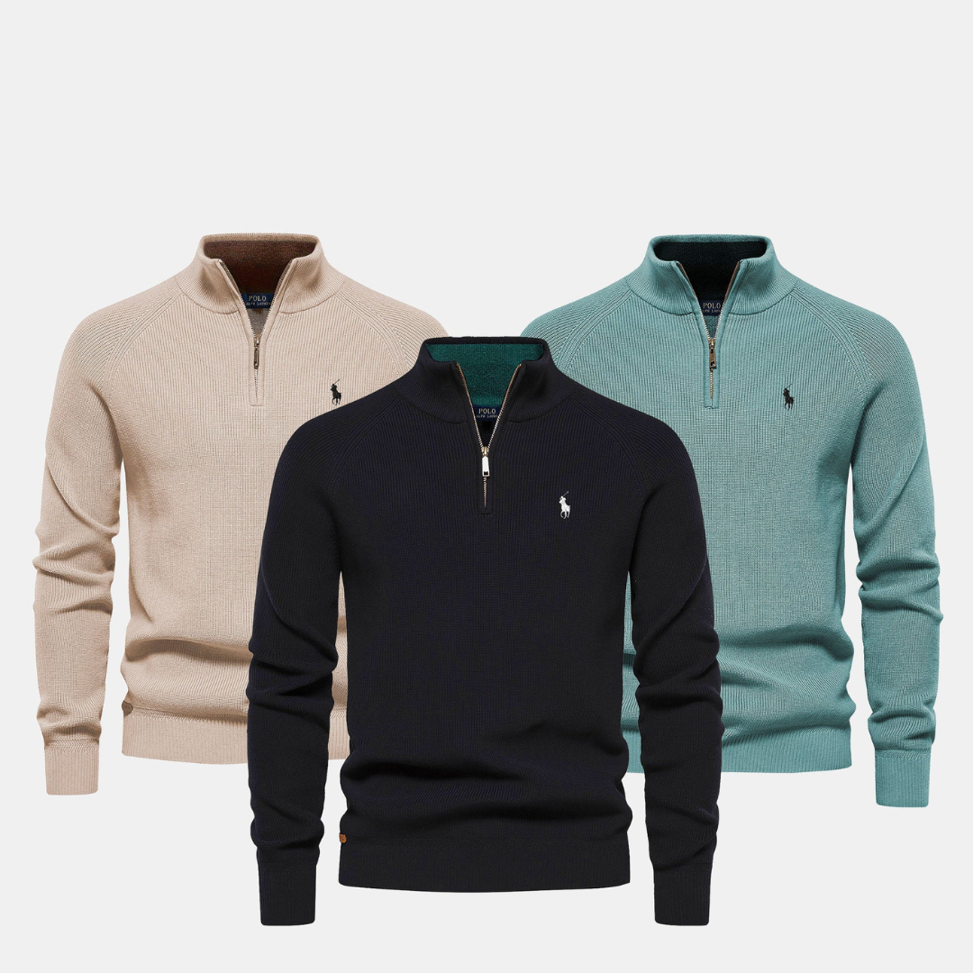 RL Strickpullover mit Reißverschlusskragen
