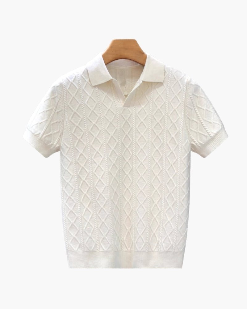 Signature-Strickpoloshirt mit Struktur
