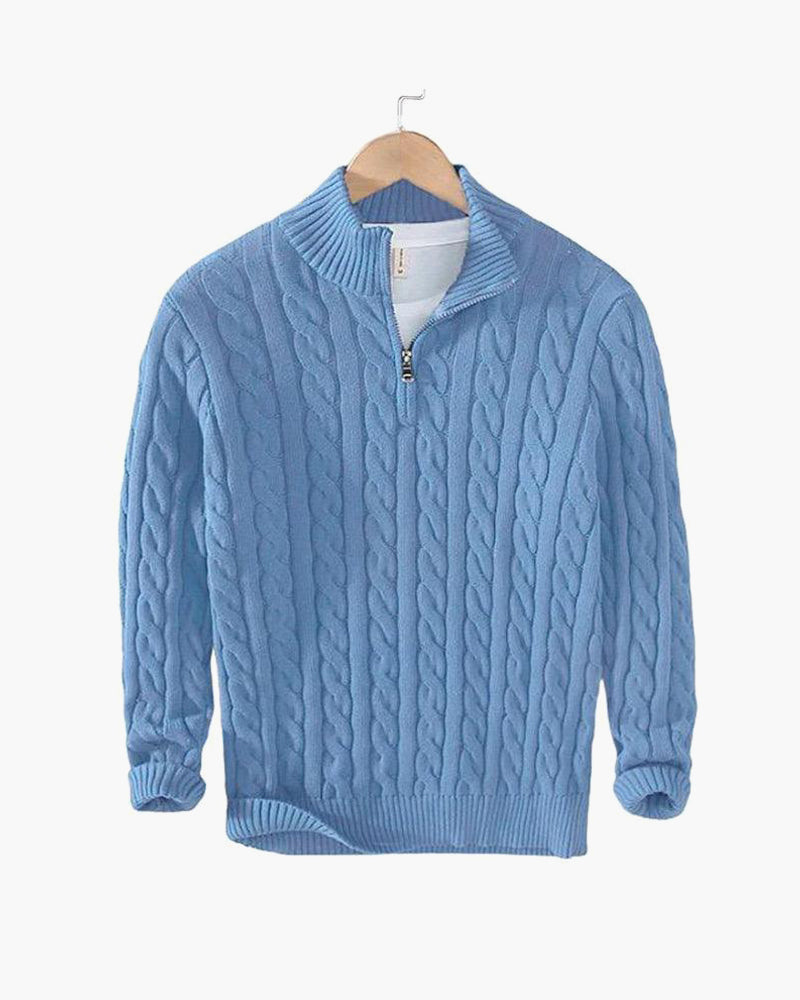 Eltville Zopfstrickpullover mit Reißverschluss