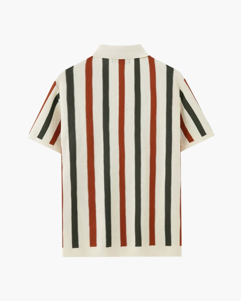 Resort-Strickpoloshirt mit Streifen