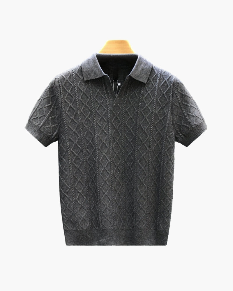 Signature-Strickpoloshirt mit Struktur
