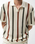 Resort-Strickpoloshirt mit Streifen