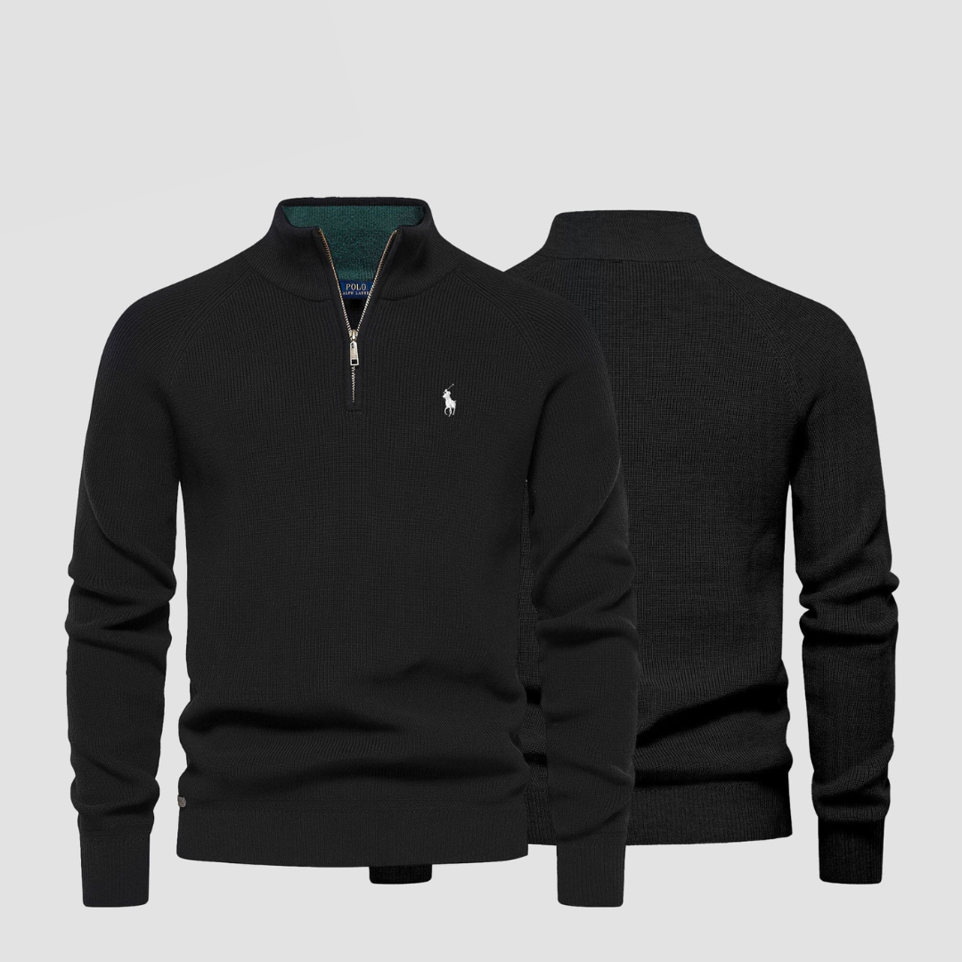 RL Strickpullover mit Reißverschlusskragen