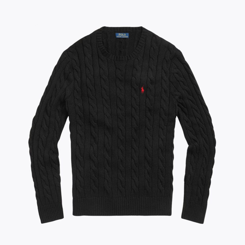 RL Klassischer Strickpullover mit Rundhalsausschnitt