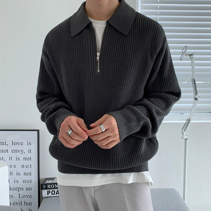 Taunus Strickpullover mit Reißverschluss