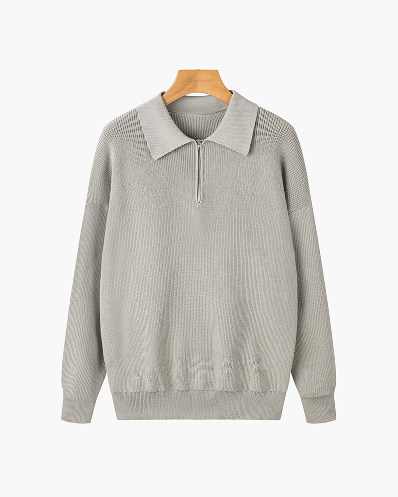 Taunus Strickpullover mit Reißverschluss