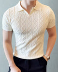Signature-Strickpoloshirt mit Struktur