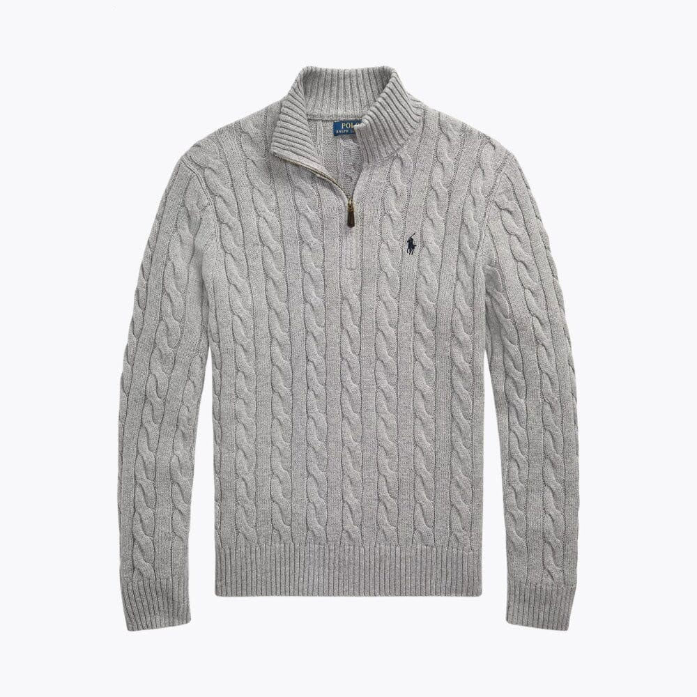 RL Schwerer Strickpullover mit Viertelreißverschluss