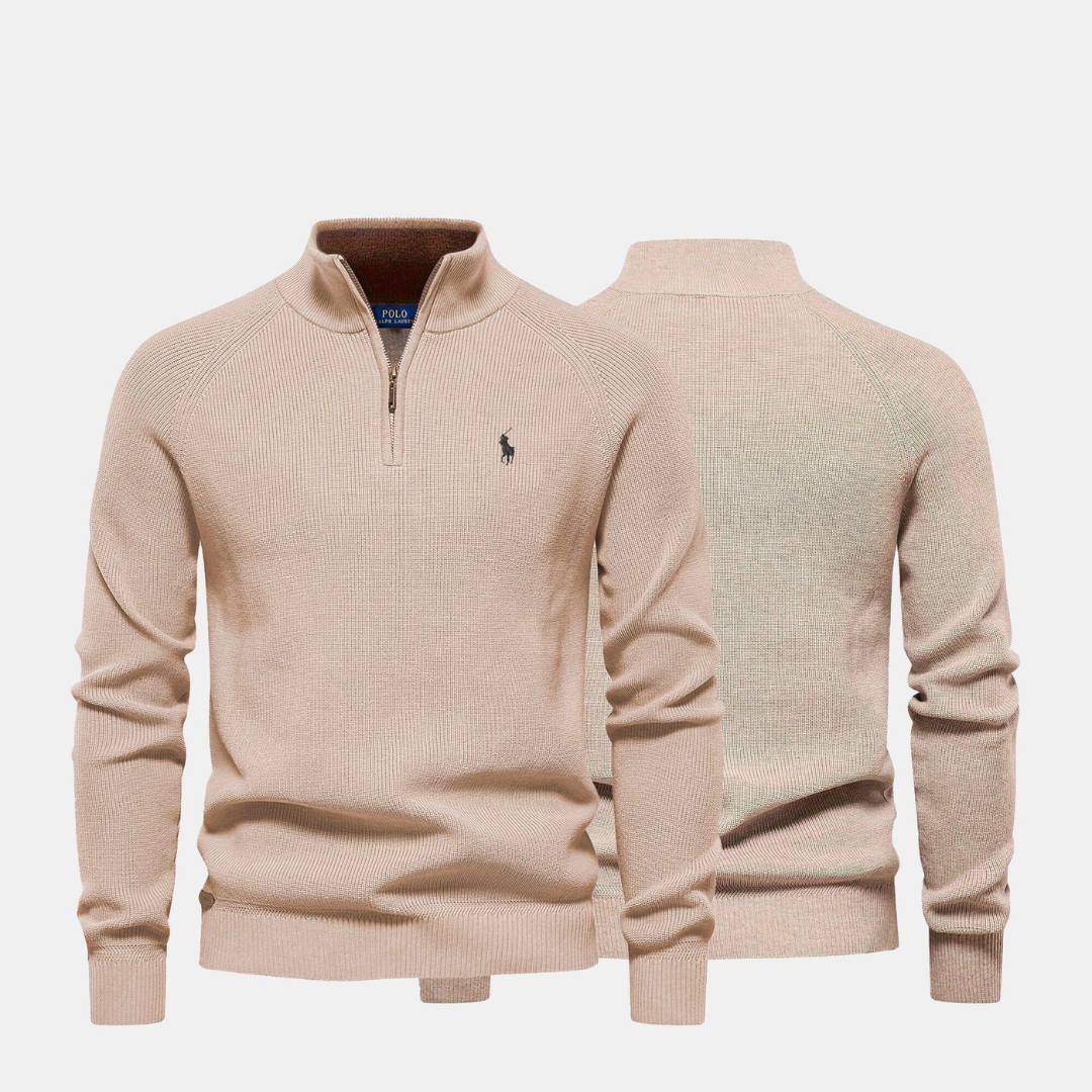 RL Strickpullover mit Reißverschlusskragen