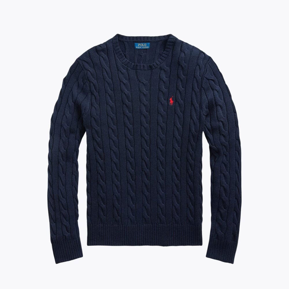 RL Klassischer Strickpullover mit Rundhalsausschnitt