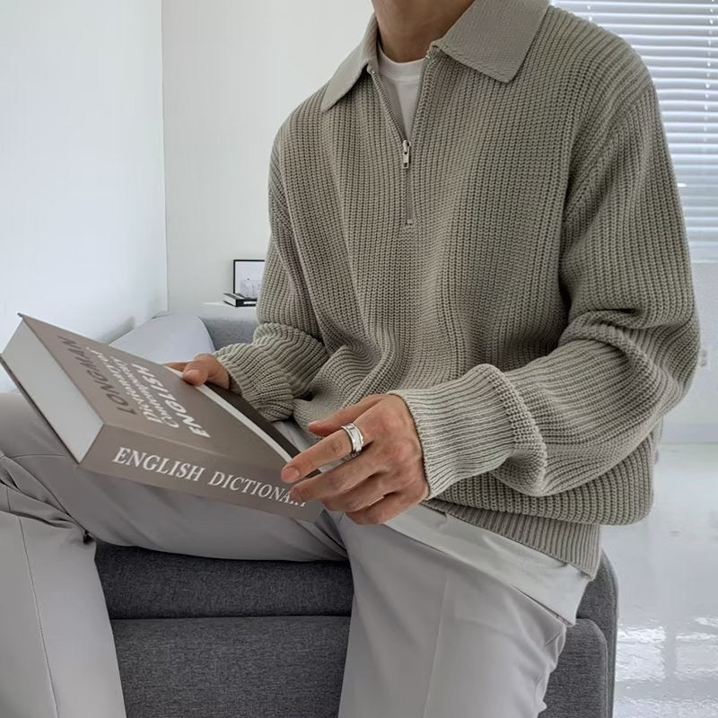 Taunus Strickpullover mit Reißverschluss