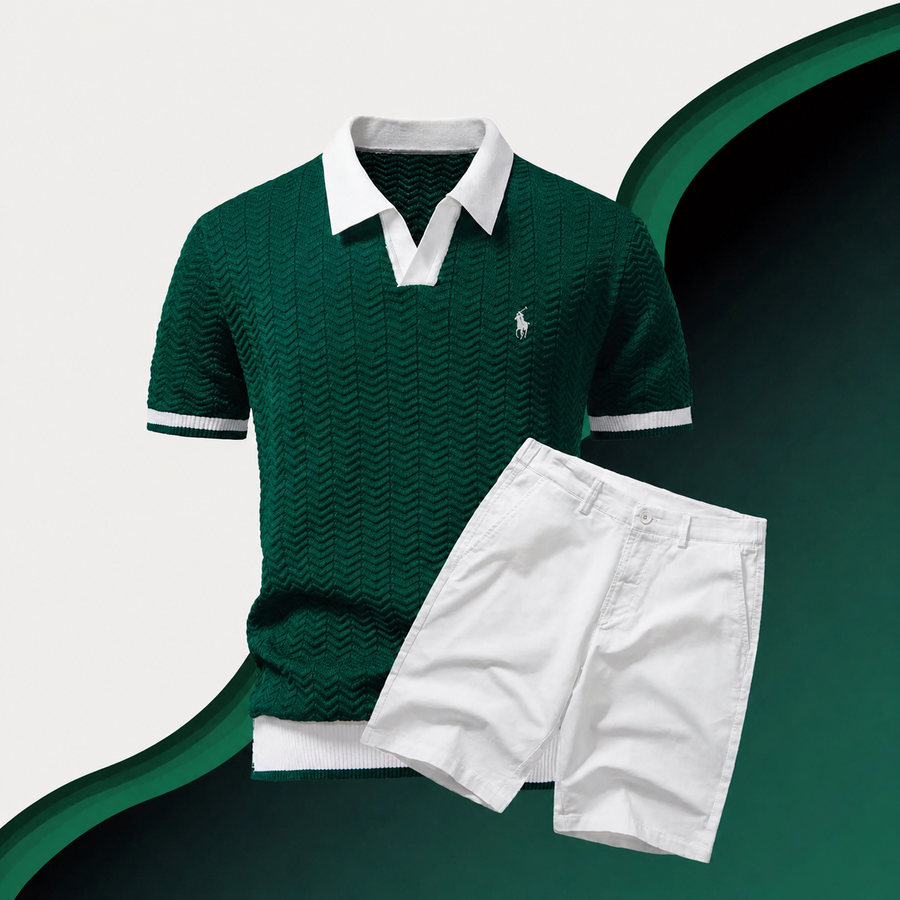 RL Slim-Fit-Set aus Baumwollhemd und Shorts