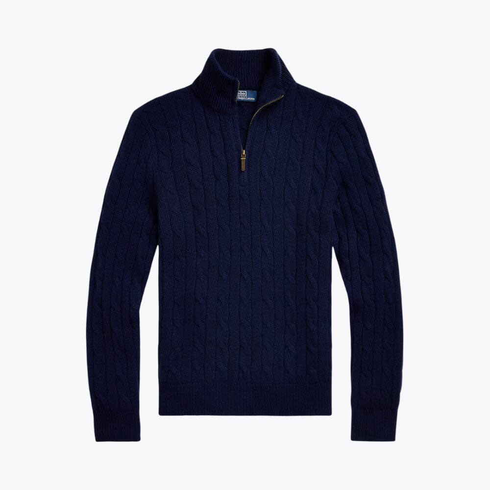 RL Premium-Strickpullover mit Viertelreißverschluss