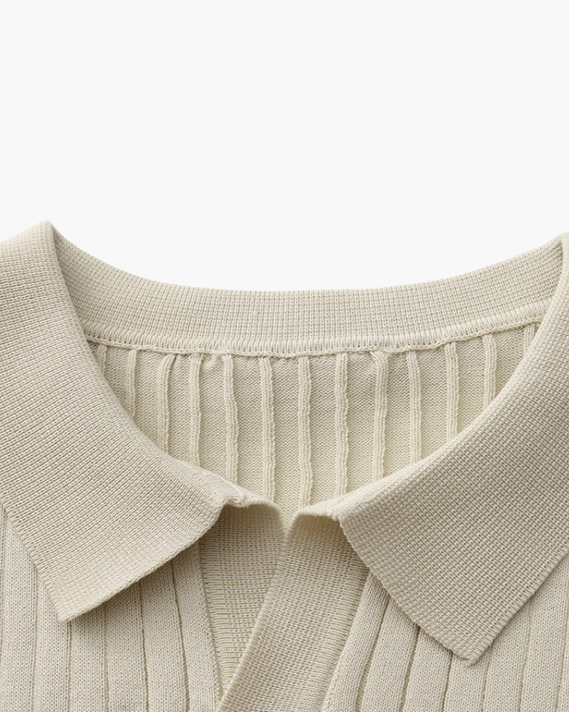 Premium-Poloshirt aus Rippstrick