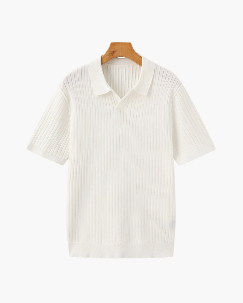 Premium-Poloshirt aus Rippstrick