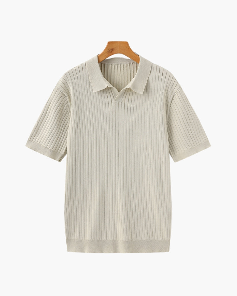 Premium-Poloshirt aus Rippstrick