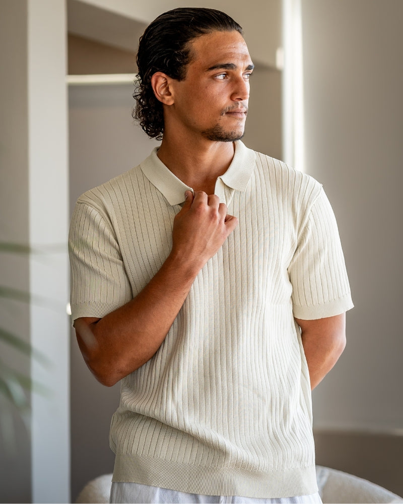 Premium-Poloshirt aus Rippstrick