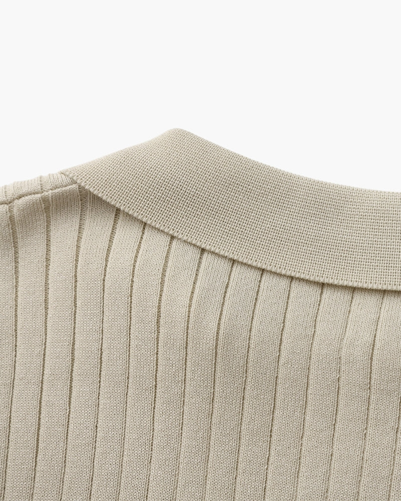 Premium-Poloshirt aus Rippstrick