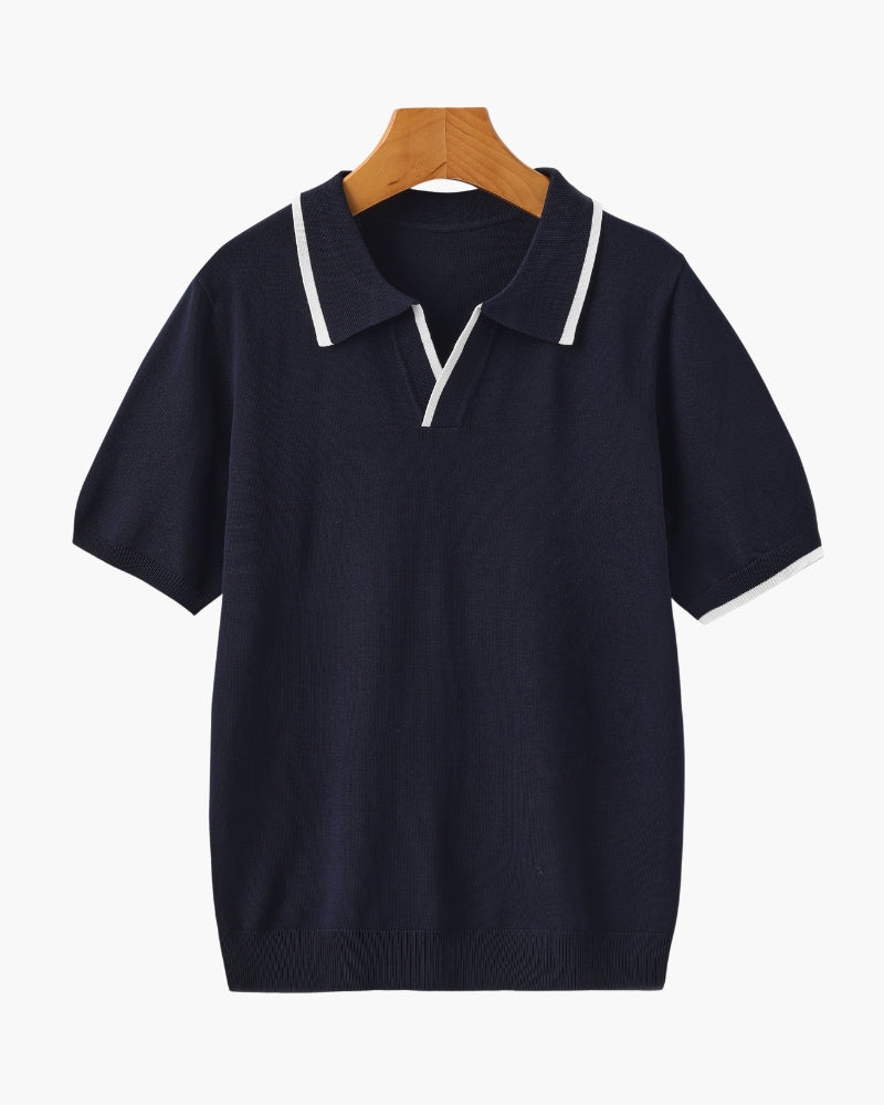 Starnberg Poloshirt mit Kontrastkante