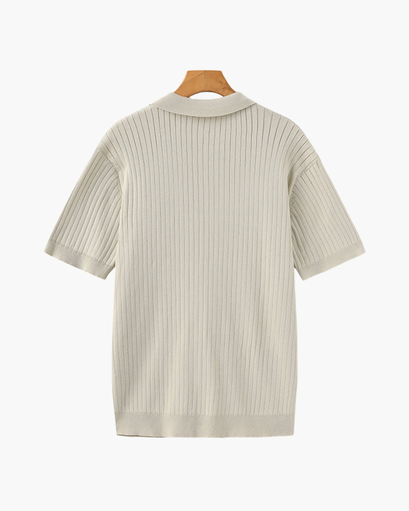 Premium-Poloshirt aus Rippstrick