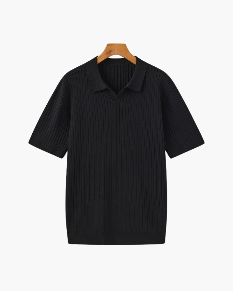 Premium-Poloshirt aus Rippstrick