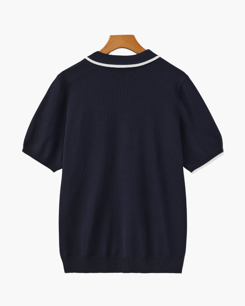 Starnberg Poloshirt mit Kontrastkante