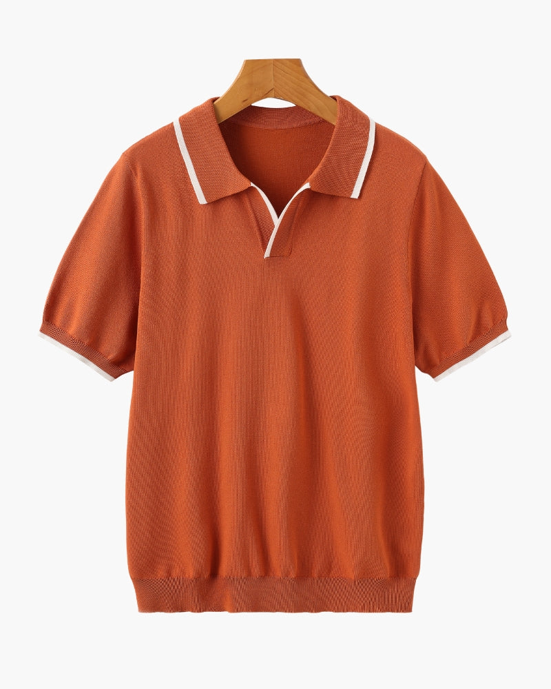 Starnberg Poloshirt mit Kontrastkante