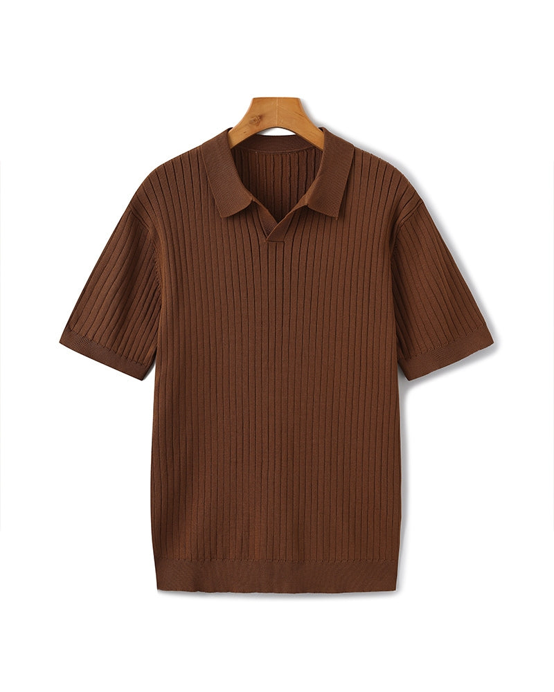Premium-Poloshirt aus Rippstrick