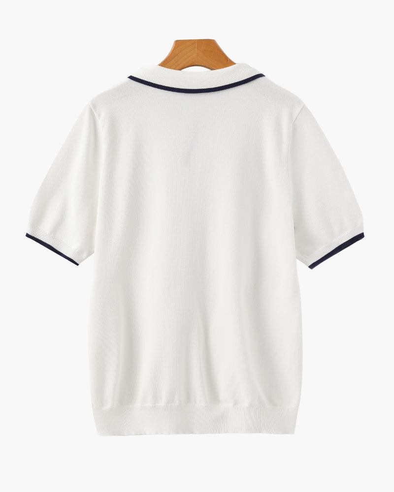Starnberg Poloshirt mit Kontrastkante