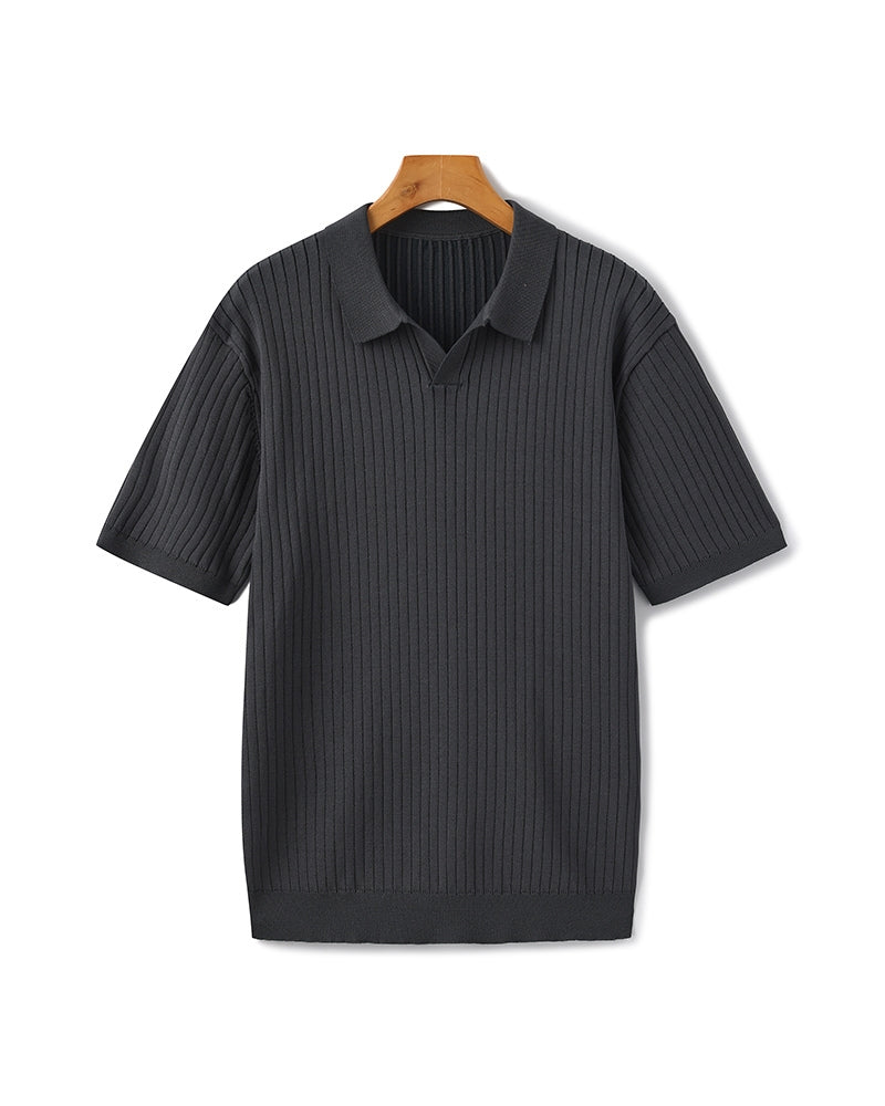 Premium-Poloshirt aus Rippstrick