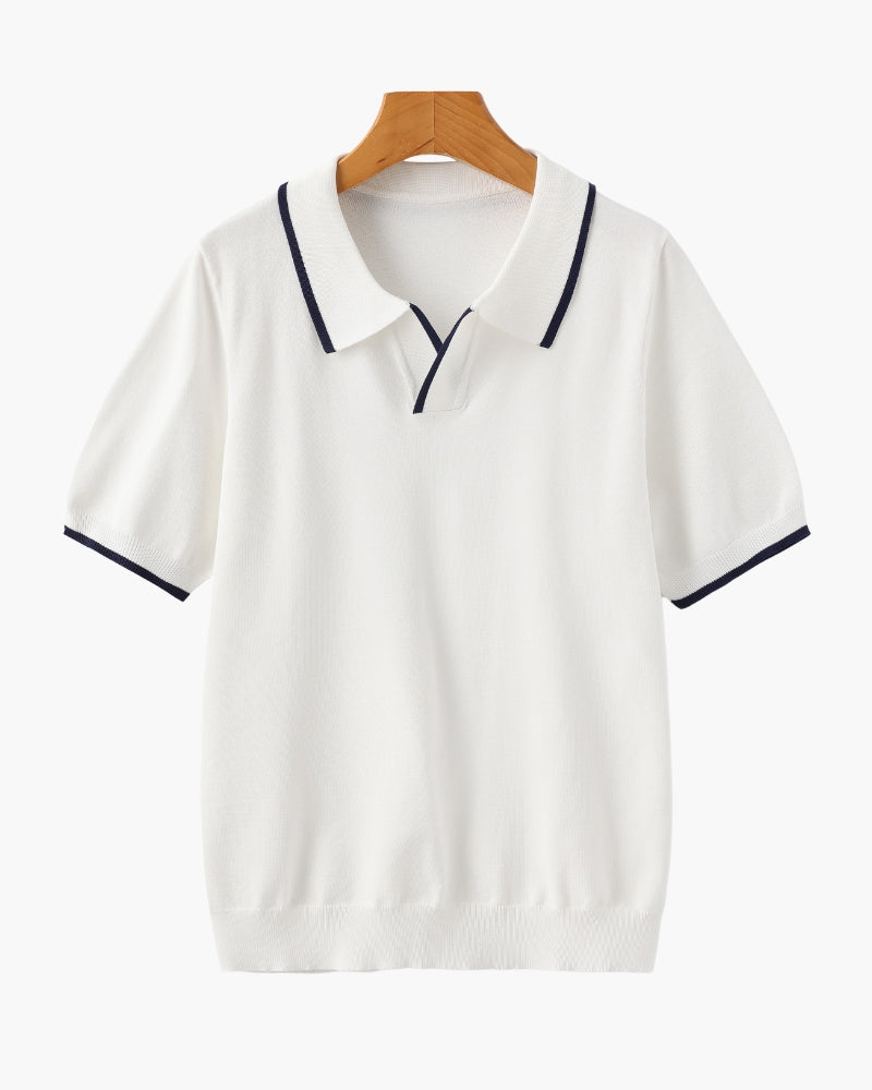 Starnberg Poloshirt mit Kontrastkante