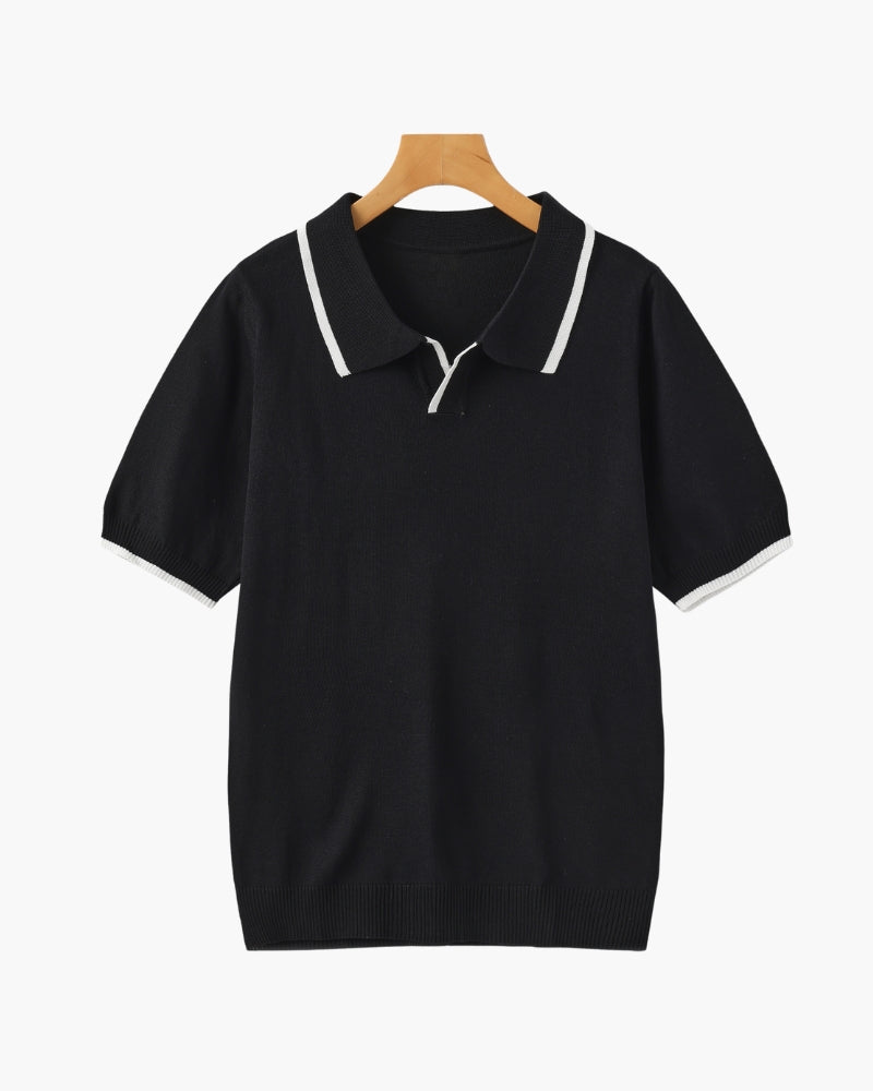 Starnberg Poloshirt mit Kontrastkante