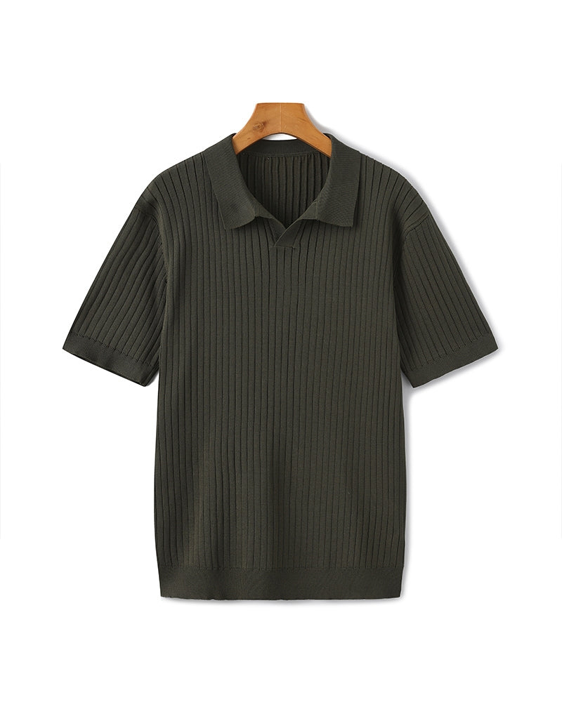 Premium-Poloshirt aus Rippstrick