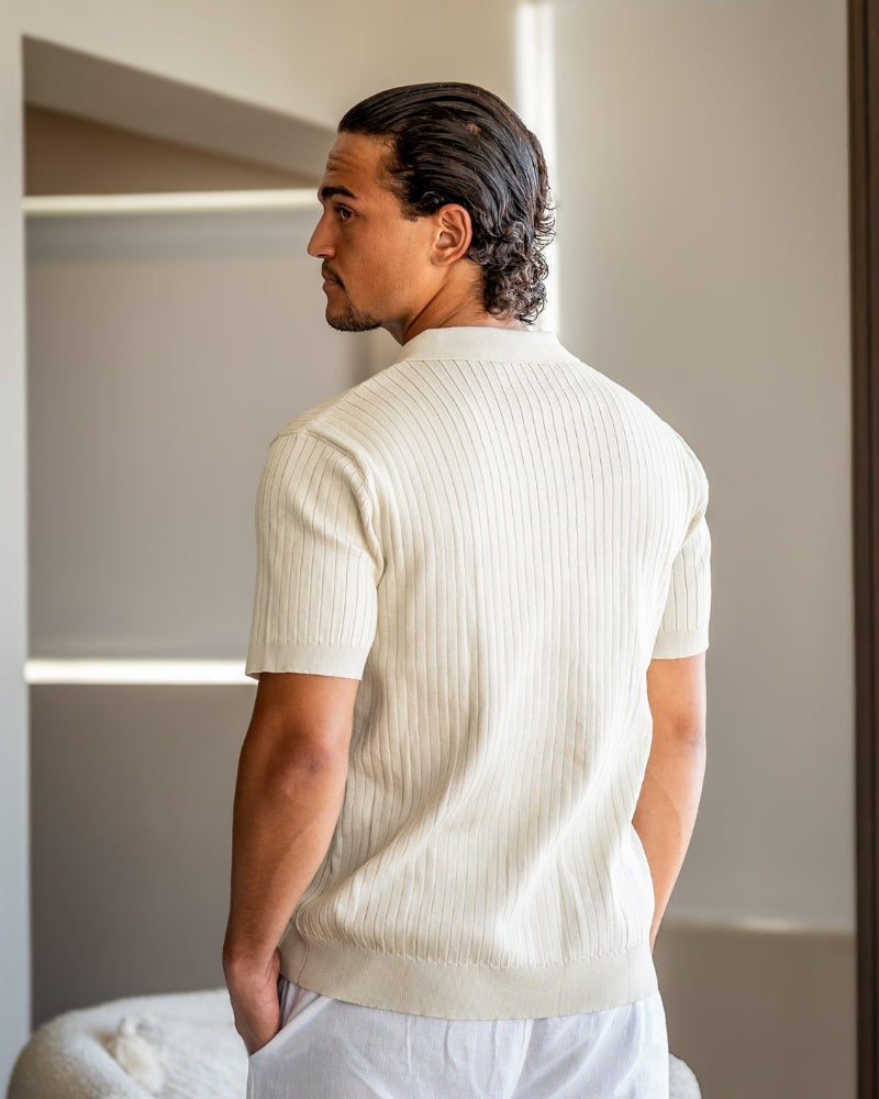 Premium-Poloshirt aus Rippstrick