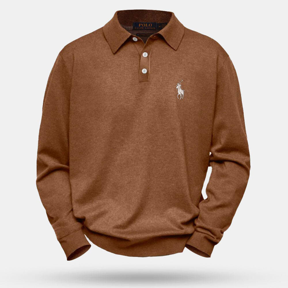 RL Premium-Wollstrickpullover mit Rundhalsausschnitt