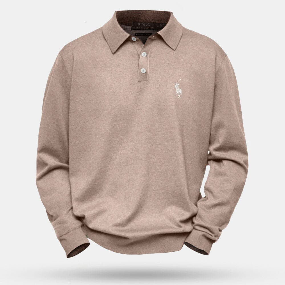 RL Premium-Wollstrickpullover mit Rundhalsausschnitt